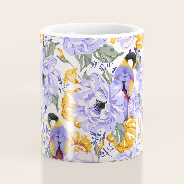 Colorful birds in garden flowers YL Coffee Mug Gallery Image 4