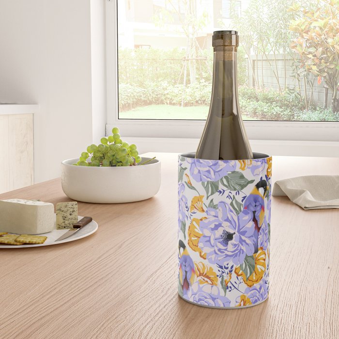 Colorful birds in garden flowers YL Wine Chiller Gallery Image 4