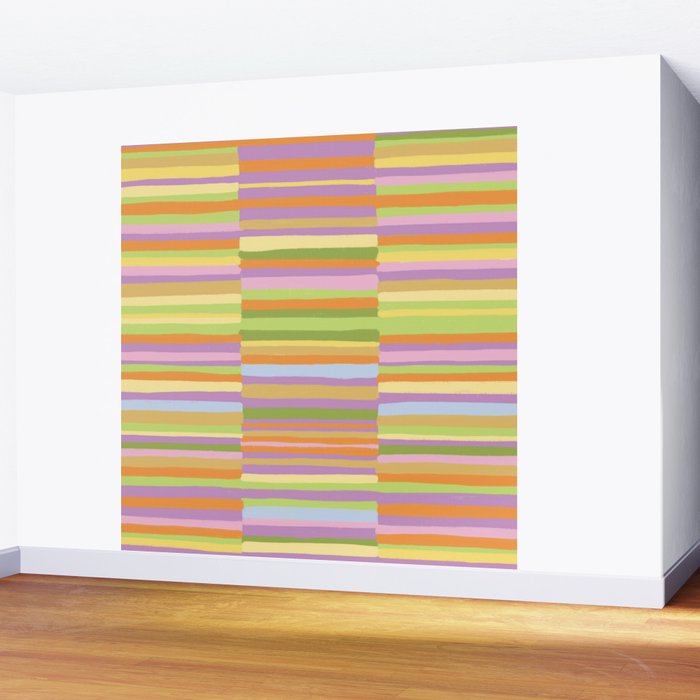 Summertime striped pattern Wall Mural Gallery Image 2