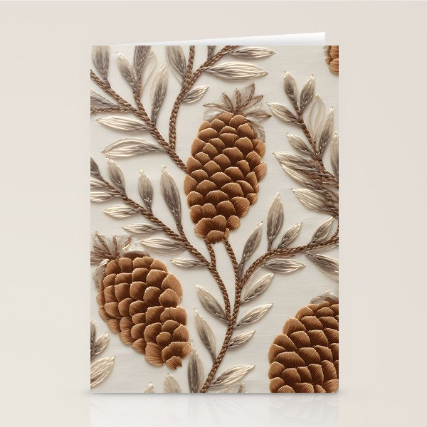 Holiday Decorative Pinecone Stationery Card Gallery Image 1