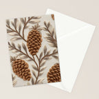 Holiday Decorative Pinecone Stationery Card Gallery Image 2