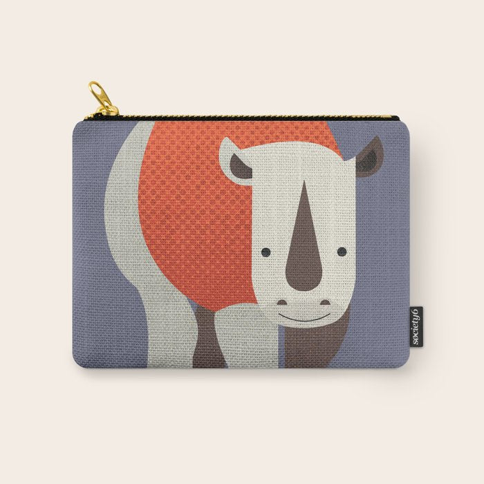 Whimsy Rhinoceros Carry All Pouch Gallery Image 1