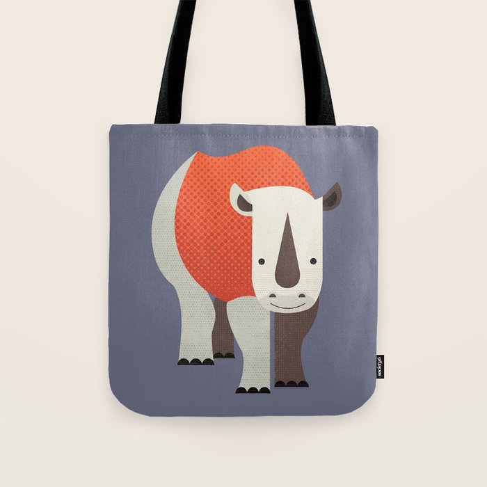 Whimsy Rhinoceros Tote Bag Gallery Image 1