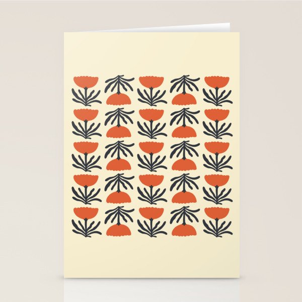Retro 70s Tulip Pattern Stationery Card Gallery Image 2