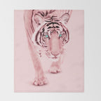 PINK TIGER Throw Blanket Gallery Image 2