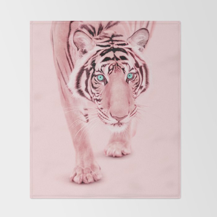 PINK TIGER Throw Blanket Gallery Image 2