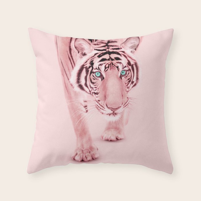 PINK TIGER Throw Pillow Gallery Image 6