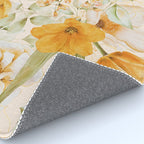 Yellow Florals with Painted Speckles on Cream Rug Gallery Image 4
