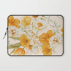 Yellow Florals with Painted Speckles on Cream Laptop Sleeve Gallery Image 1