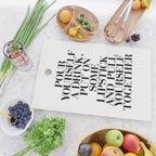 Pour Yourself a Drink, Put on Some Lipstick and Pull Yourself Together black-white home wall decor Cutting Board Gallery Image 2
