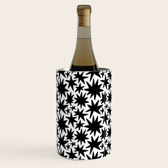Black and white star shape pattern Wine Chiller Gallery Image 1