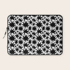 Black and white star shape pattern Laptop Sleeve Gallery Image 1