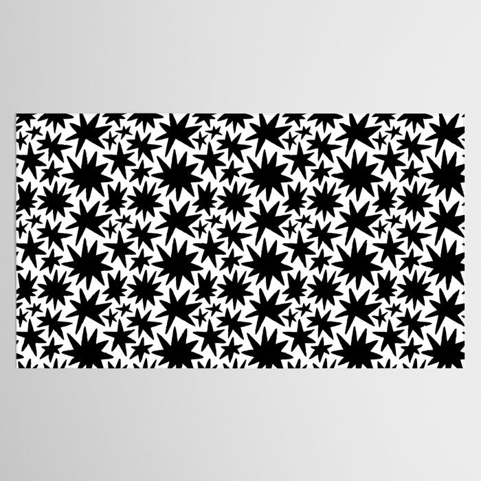 Black and white star shape pattern Tablecloth Gallery Image 2