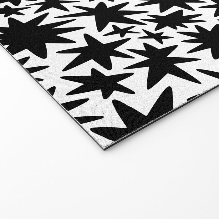 Black and white star shape pattern Welcome Mat Gallery Image 2