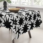 Black and white star shape pattern Tablecloth Gallery Image 3