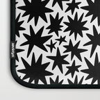 Black and white star shape pattern Laptop Sleeve Gallery Image 3