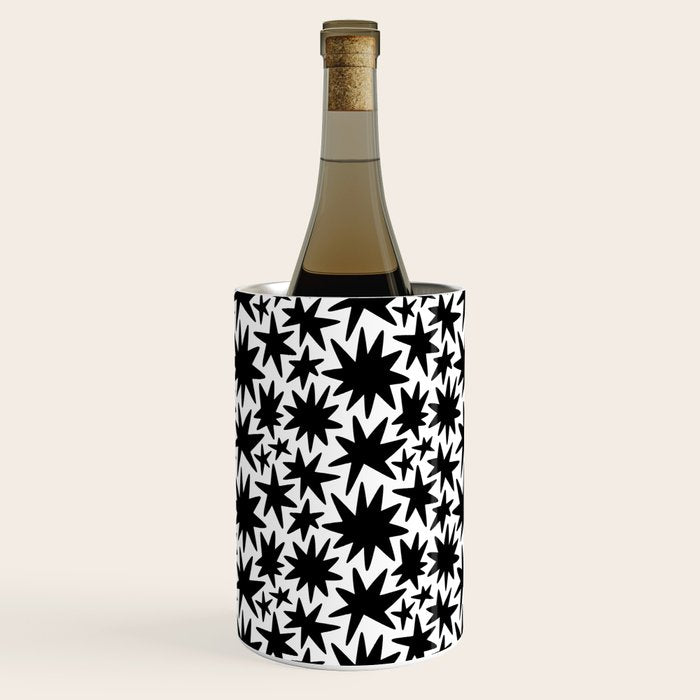 Black and white star shape pattern Wine Chiller Gallery Image 3