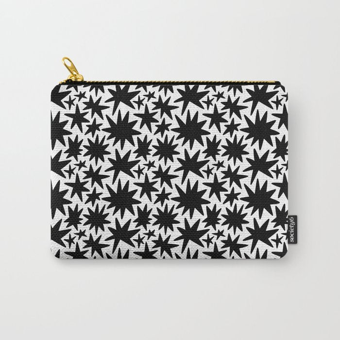 Black and white star shape pattern Carry All Pouch Gallery Image 1