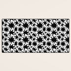 Black and white star shape pattern Desk Mat Gallery Image 3