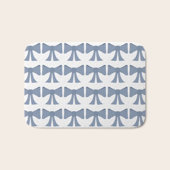 Vintage Bows VII Neutral Blue Bath Mat Gallery Image 1