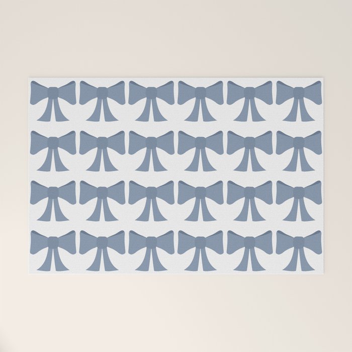 Vintage Bows VII Neutral Blue Welcome Mat Gallery Image 1