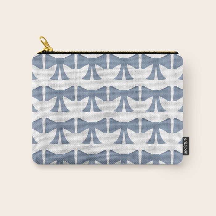 Vintage Bows VII Neutral Blue Carry All Pouch Gallery Image 1