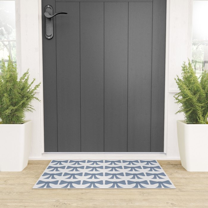 Vintage Bows VII Neutral Blue Welcome Mat Gallery Image 3