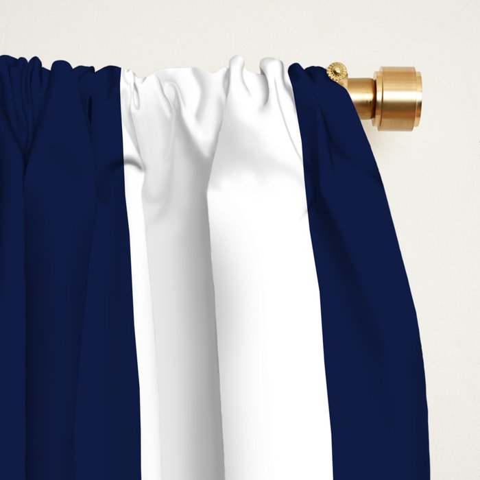 Navy Blue Bold Awning Cabana Stripe Lines Minimalist Stripes Line Drawing Window Curtain Gallery Image 2