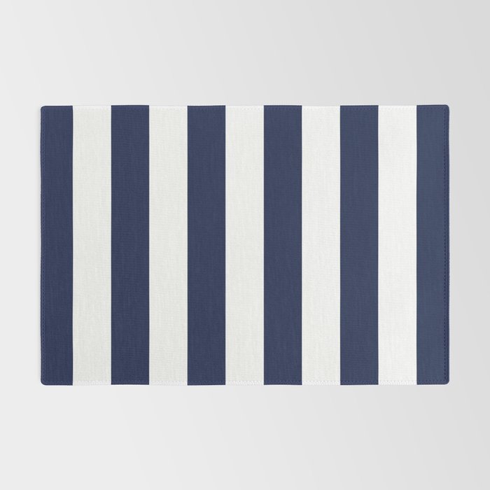 Navy Blue Bold Awning Cabana Stripe Lines Minimalist Stripes Line Drawing Rug Gallery Image 2