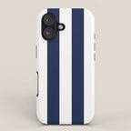 Navy Blue Bold Awning Cabana Stripe Lines Minimalist Stripes Line Drawing iPhone Case Gallery Image 1