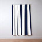 Navy Blue Bold Awning Cabana Stripe Lines Minimalist Stripes Line Drawing Window Curtain Gallery Image 3