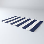 Navy Blue Bold Awning Cabana Stripe Lines Minimalist Stripes Line Drawing Rug Gallery Image 3