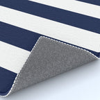 Navy Blue Bold Awning Cabana Stripe Lines Minimalist Stripes Line Drawing Rug Gallery Image 4