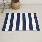 Navy Blue Bold Awning Cabana Stripe Lines Minimalist Stripes Line Drawing Rug Gallery Image 1