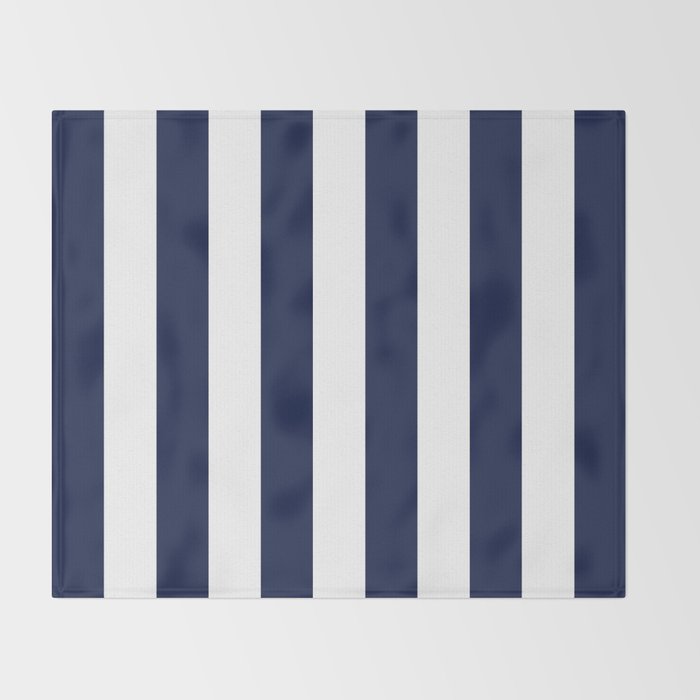 Navy Blue Bold Awning Cabana Stripe Lines Minimalist Stripes Line Drawing Throw Blanket Gallery Image 2