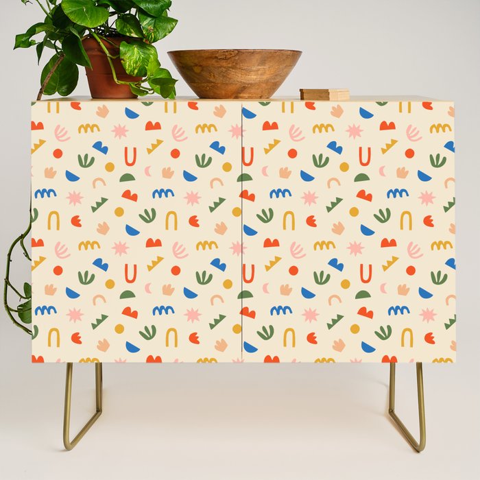 Abstract organic nature shape art pattern Credenza Gallery Image 1