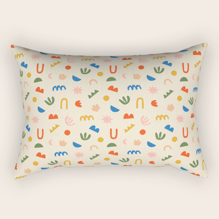 Abstract organic nature shape art pattern Rectangular Pillow Gallery Image 2