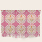 Delicate Floral Mandala Pattern in Pink and Peach Hues Wall Hanging Gallery Image 1