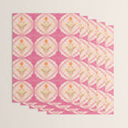 Delicate Floral Mandala Pattern in Pink and Peach Hues Wrapping Paper Gallery Image 3
