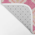 Delicate Floral Mandala Pattern in Pink and Peach Hues Bath Mat Gallery Image 2