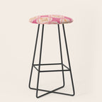 Delicate Floral Mandala Pattern in Pink and Peach Hues Stool Gallery Image 1