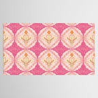 Delicate Floral Mandala Pattern in Pink and Peach Hues Tablecloth Gallery Image 2