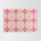 Delicate Floral Mandala Pattern in Pink and Peach Hues Rug Gallery Image 2