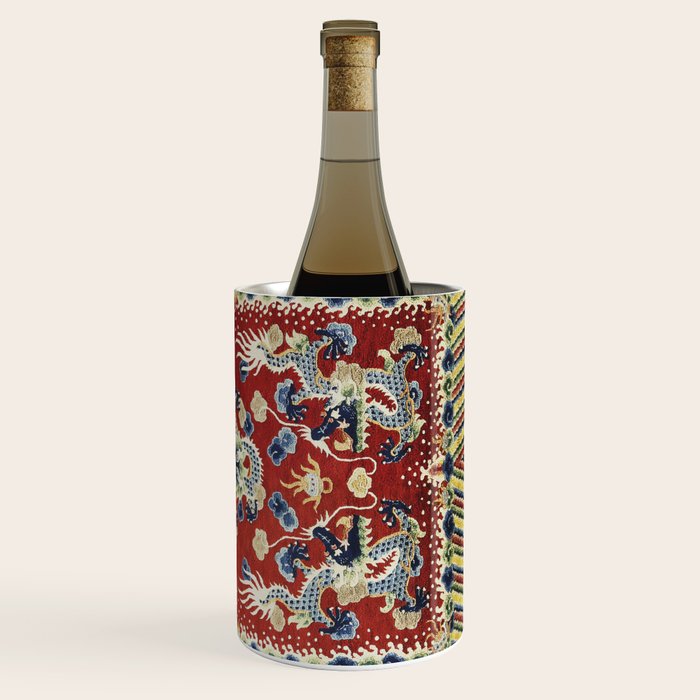 Antique Chinese Dragon Rug Print Wine Chiller Gallery Image 3