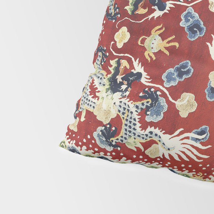 Antique Chinese Dragon Rug Print Pillow Sham Gallery Image 4