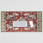 Antique Chinese Dragon Rug Print Desk Mat Gallery Image 1