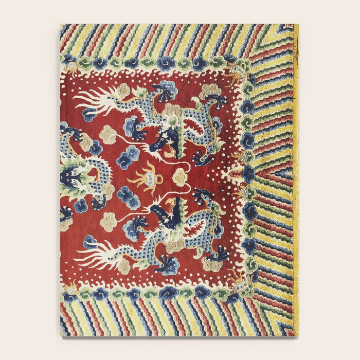 Antique Chinese Dragon Rug Print Notebook Gallery Image 4