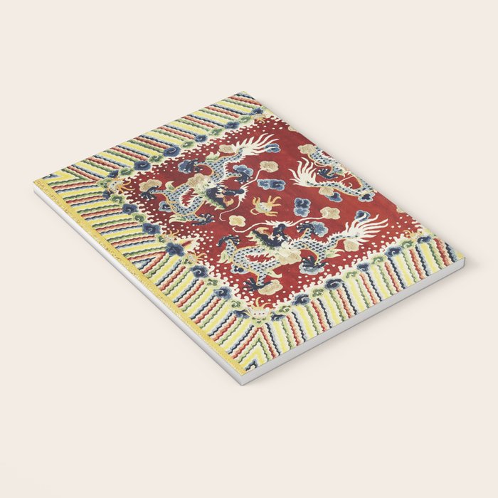 Antique Chinese Dragon Rug Print Notebook Gallery Image 3