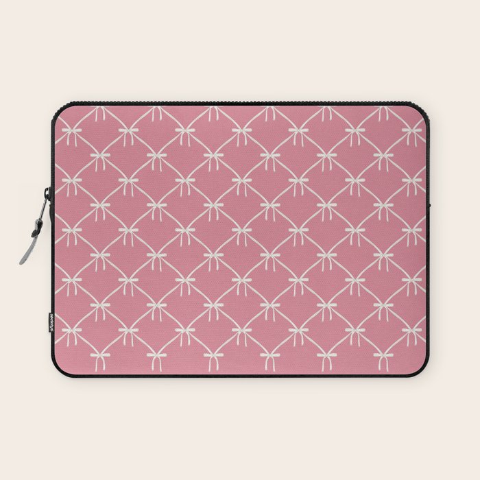 Bows & Ribbons Pattern LI 90s Bubblegum Pink Laptop Sleeve Gallery Image 1