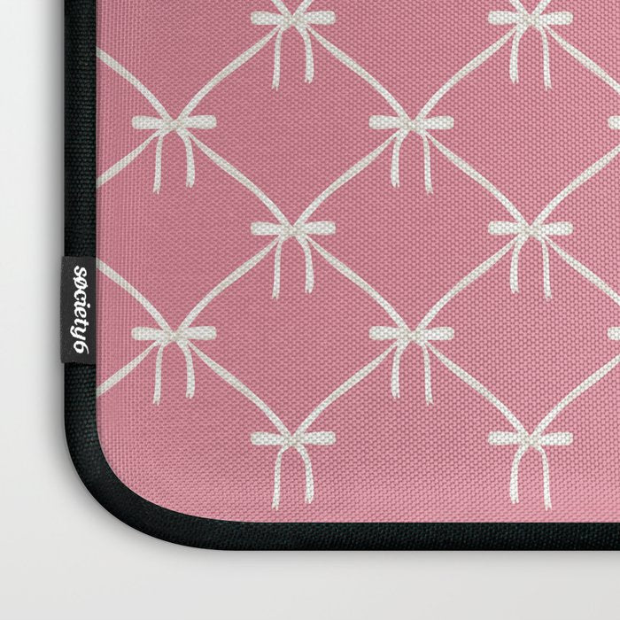 Bows & Ribbons Pattern LI 90s Bubblegum Pink Laptop Sleeve Gallery Image 3